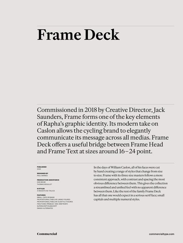 Thumbnail of Frame Deck Family PDF specimen cover
